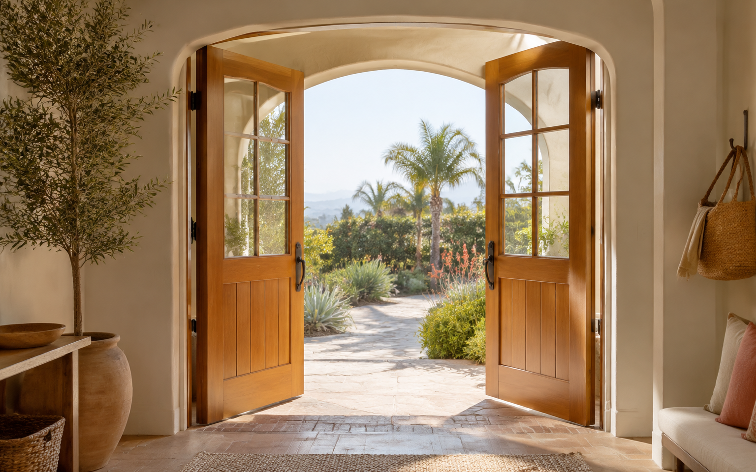 Two open doors representing clear paths forward for a family home