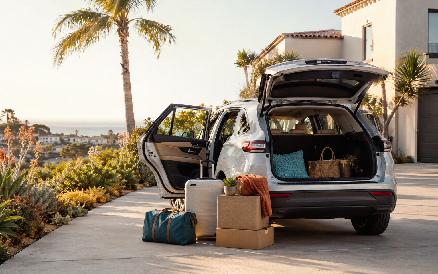 A packed SUV ready for a move to a SoCal home
